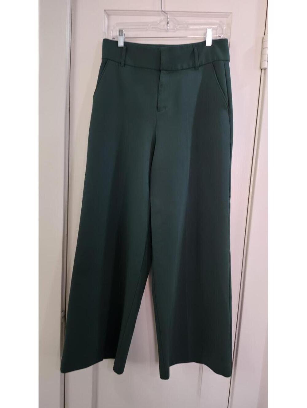 New York & Co Wide Leg Dark Green Dress Pants